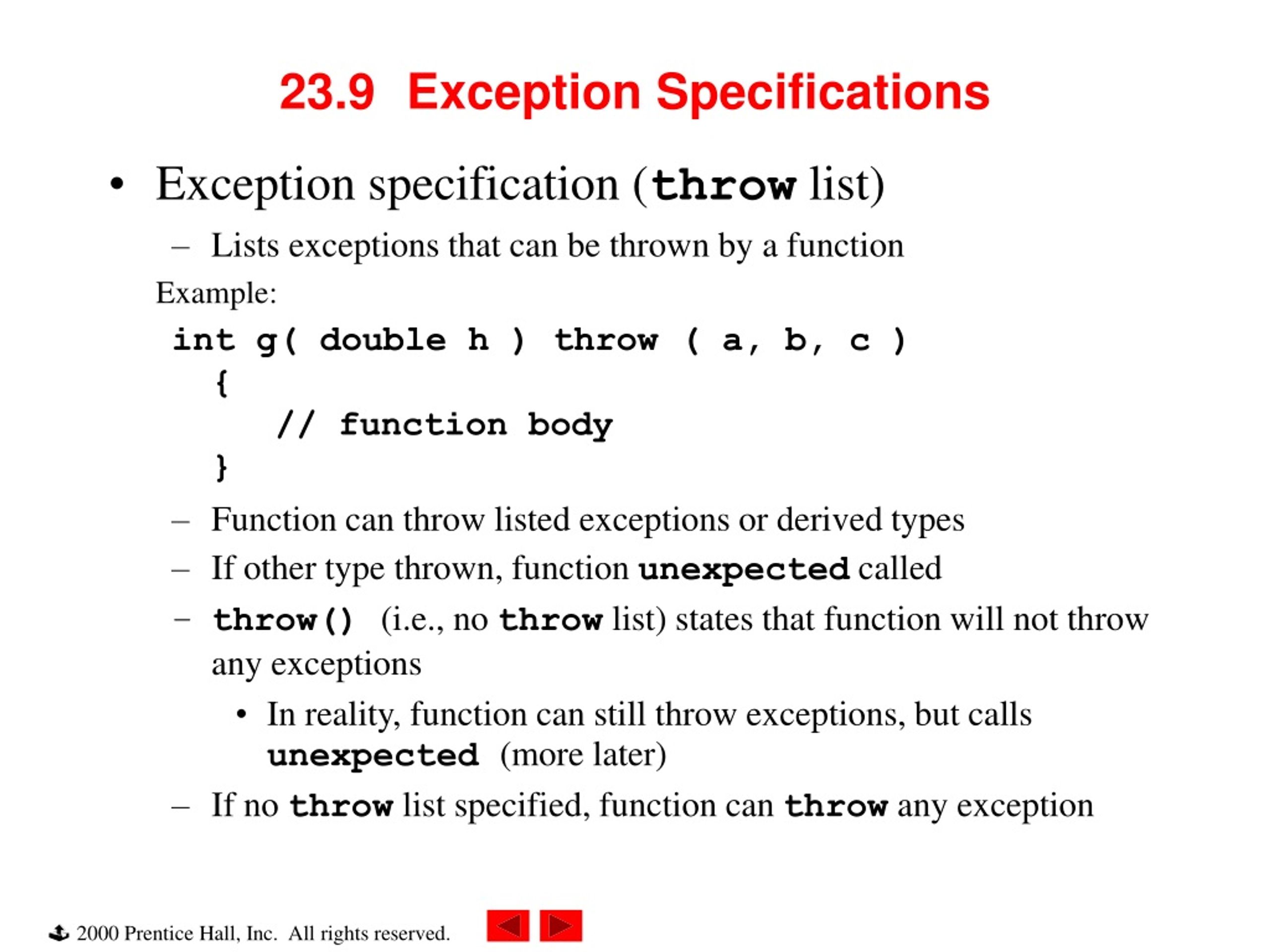 PPT Chapter 23 Exception Handling PowerPoint Presentation, free