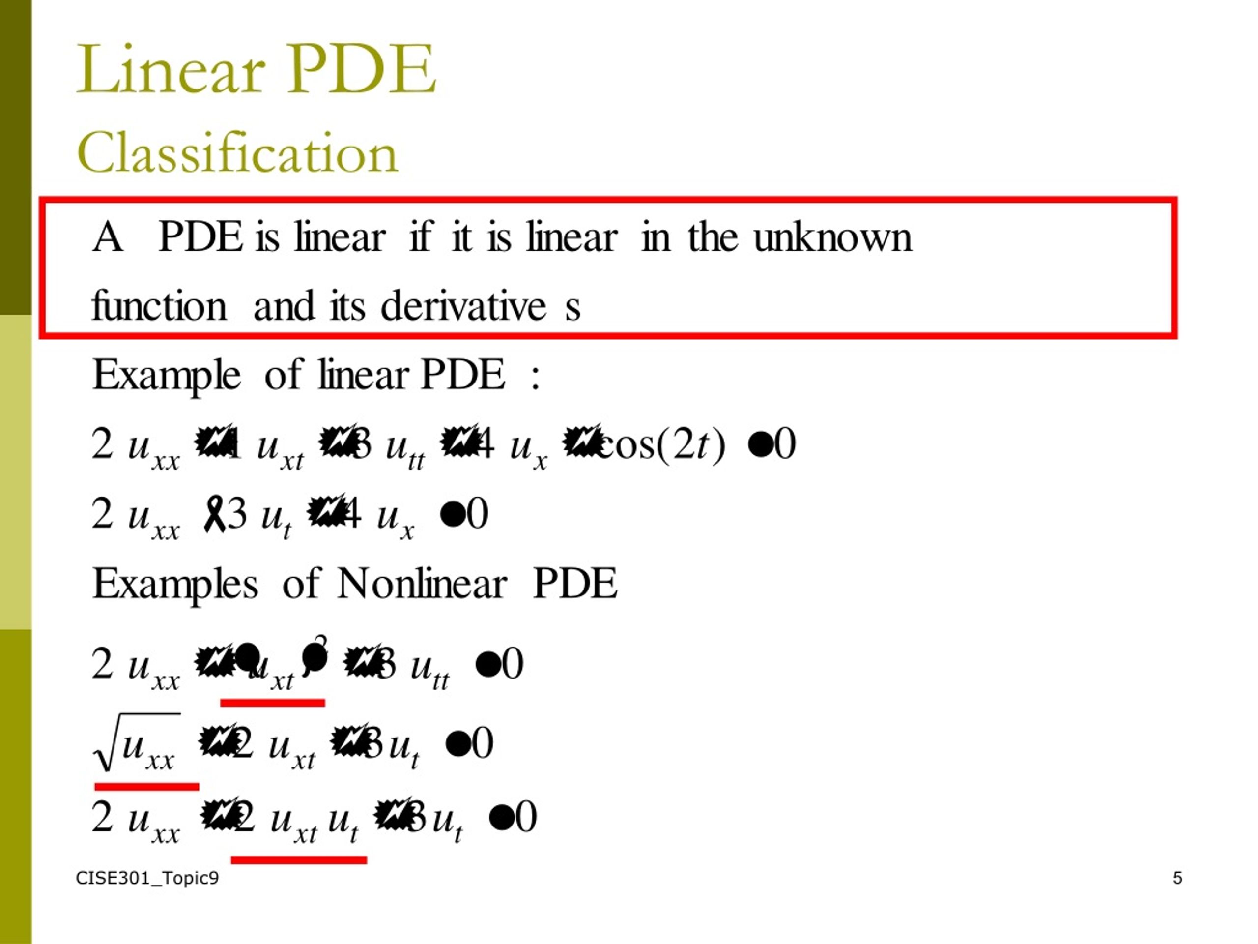 PPT CISE301 Numerical Methods Topic 9 Partial Differential Equations
