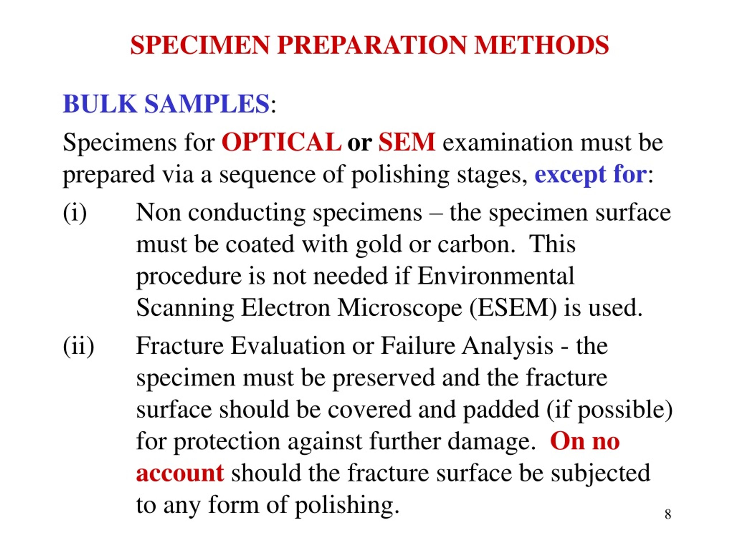 PPT ELECTRON SPECIMEN INTERACTIONS SPECIMEN PREPARATION ELECTRON