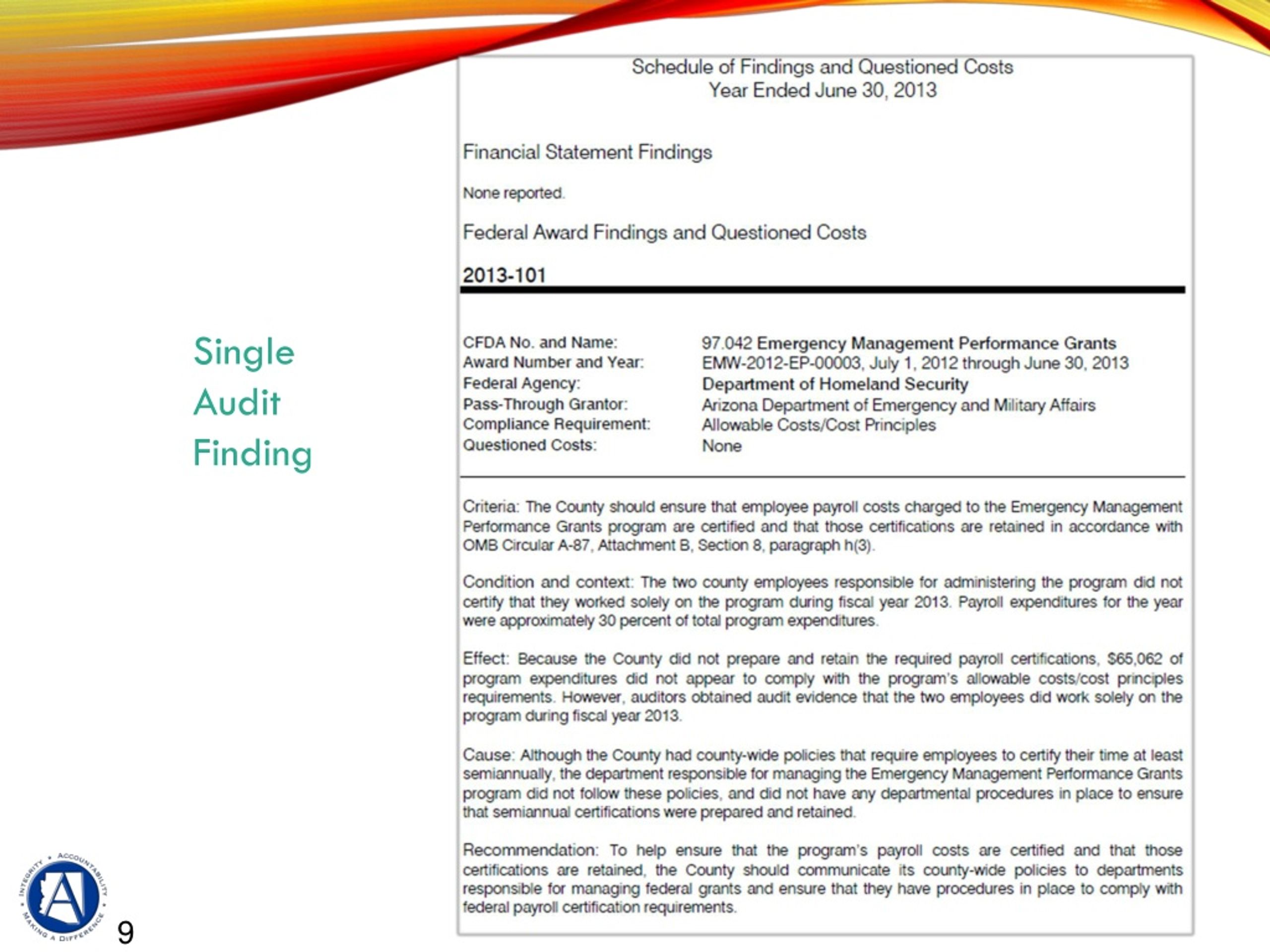 PPT Single audits PowerPoint Presentation, free download ID965972