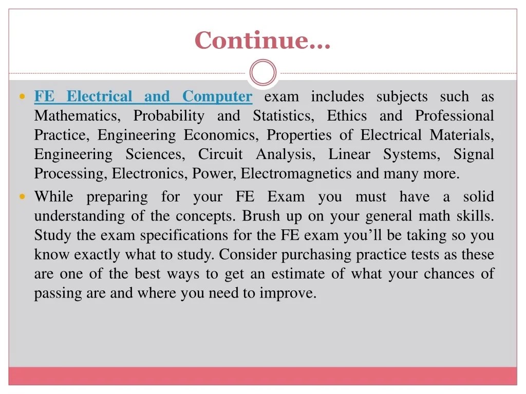 PPT Steps towards Passing FE Electrical and Computer Exam PowerPoint