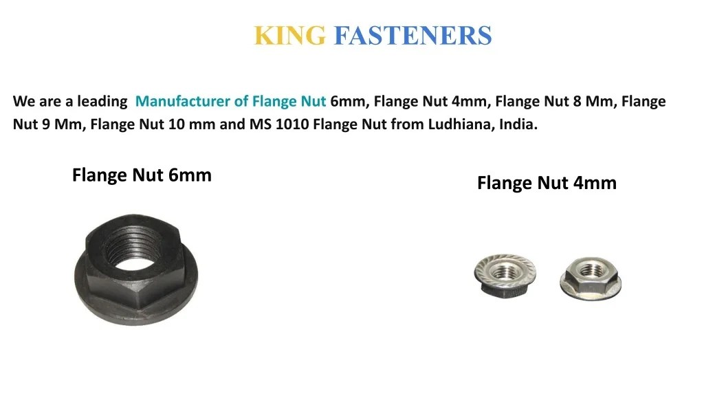 PPT Flange Nuts Manufacturers & Suppliers KING FASTENERS PowerPoint