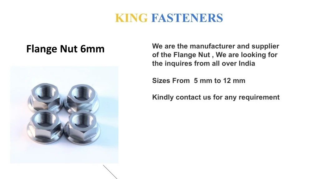 PPT Flange Nuts Manufacturers & Suppliers KING FASTENERS PowerPoint
