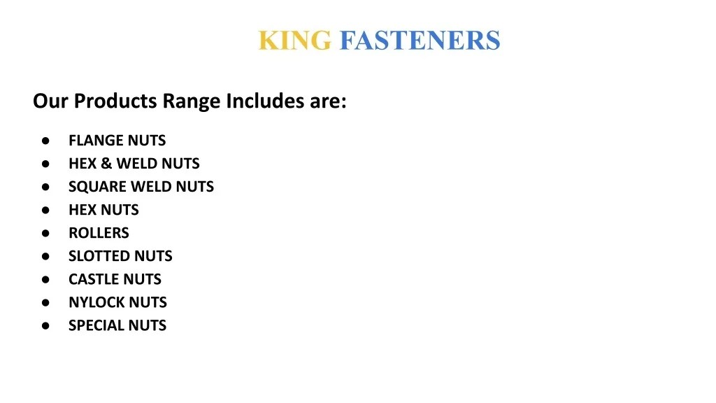 PPT Flange Nuts Manufacturers & Suppliers KING FASTENERS PowerPoint