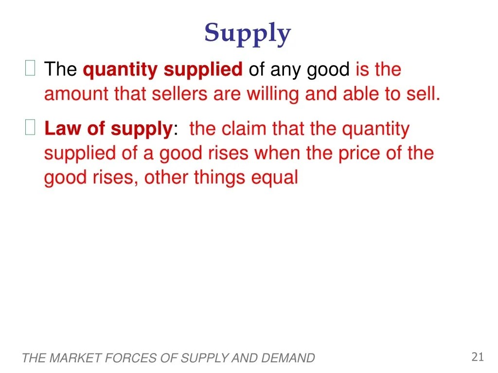 PPT The Market Forces of Supply and Demand PowerPoint Presentation