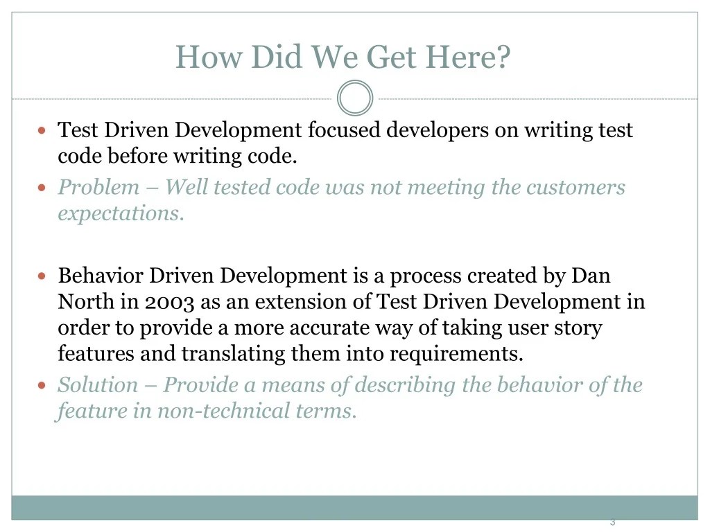 PPT Behavior Driven Test Development PowerPoint Presentation, free