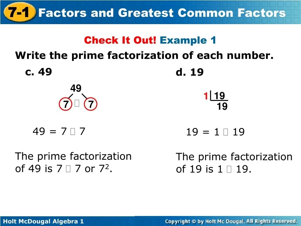 PPT Write the prime factorization of numbers. Find the GCF of