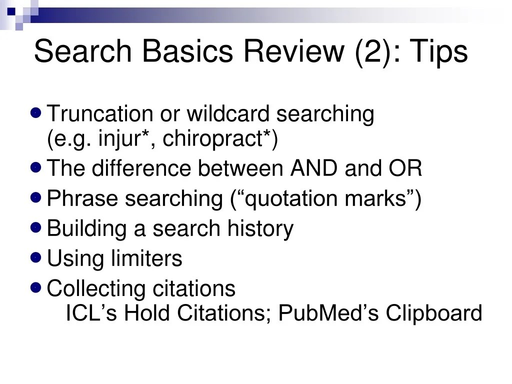 PPT Accessing the Chiropractic Literature An easy process ACCRAC