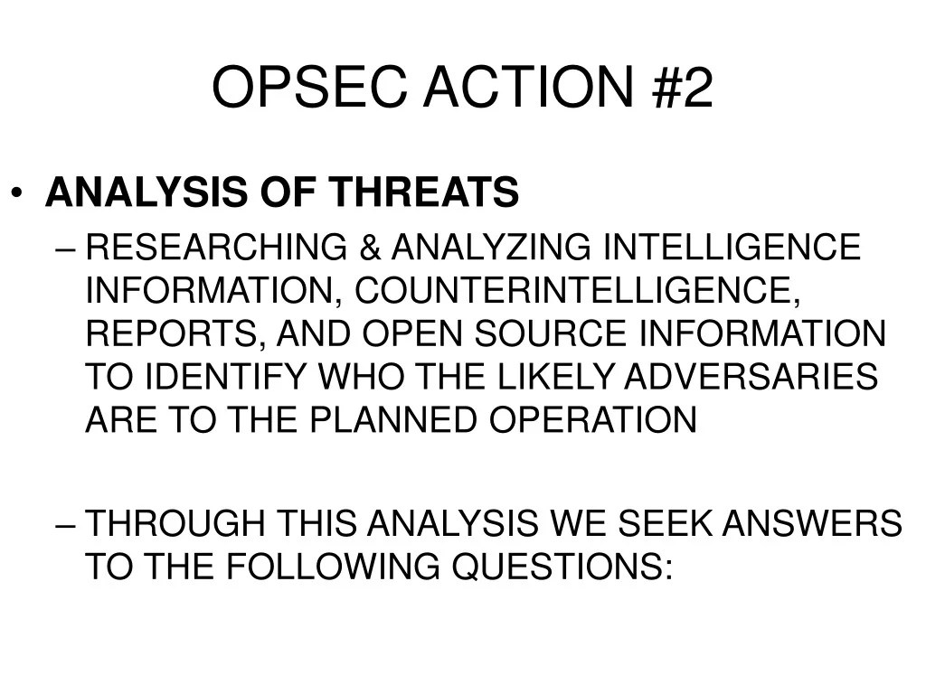 PPT Operations Security (OPSEC) PowerPoint Presentation, free
