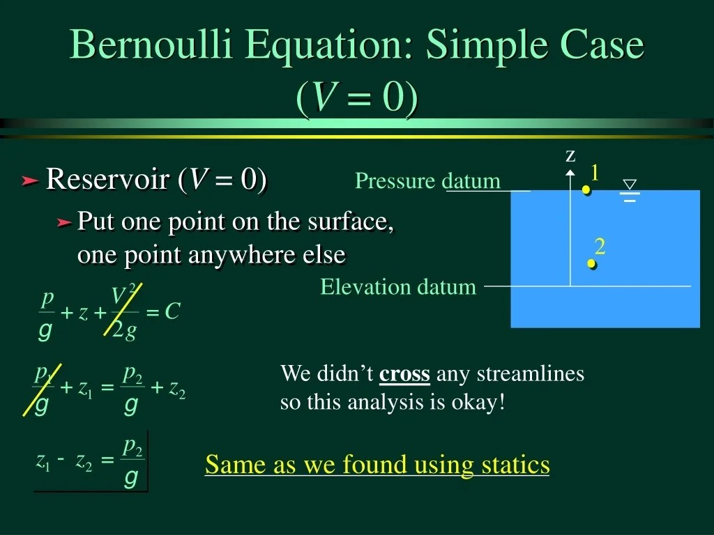 PPT Elementary Fluid Dynamics The Bernoulli Equation