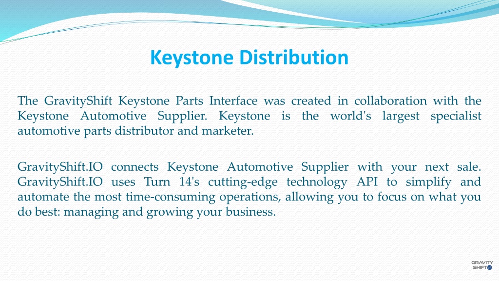 PPT Keystone Automotive Supplier Gravity Shift IO PowerPoint