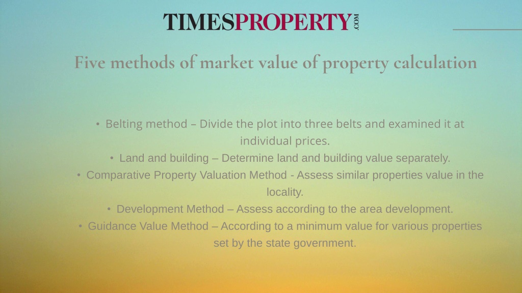 PPT Market Value Of Property Calculation Online PowerPoint