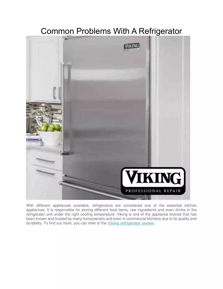 PPT Common Problems With A Refrigerator PowerPoint Presentation, free