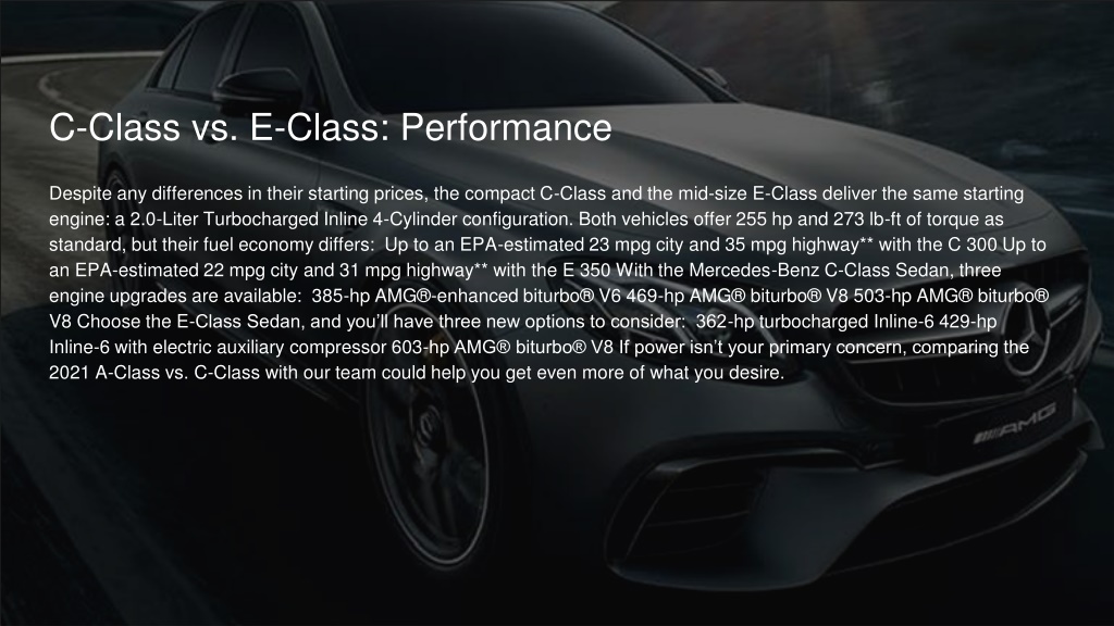 PPT 2021 MercedesBenz CClass vs. 2021 MercedesBenz EClass