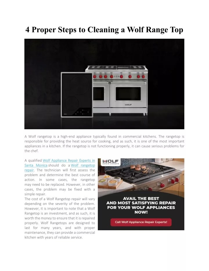 PPT 4 Proper Steps to Cleaning a Wolf Range Top PowerPoint