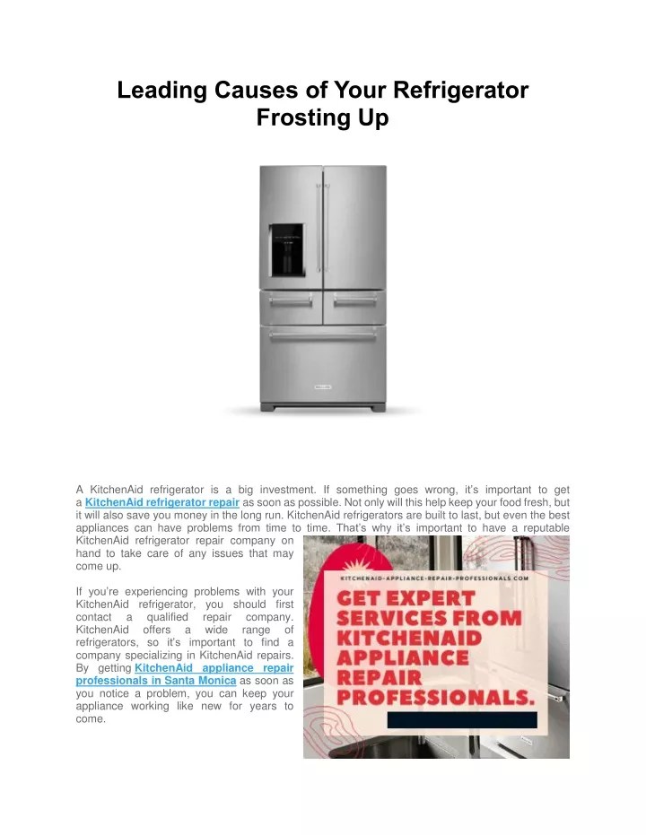 PPT Leading Causes of Your Refrigerator Frosting Up PowerPoint
