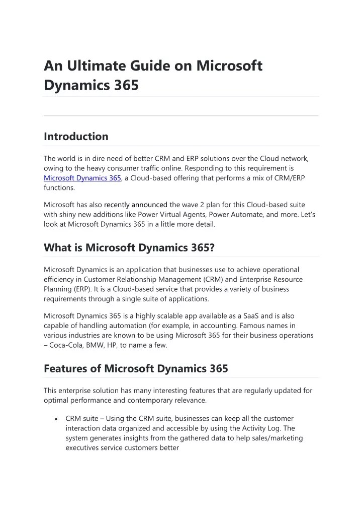 PPT An Ultimate Guide on Microsoft Dynamics 365 PowerPoint