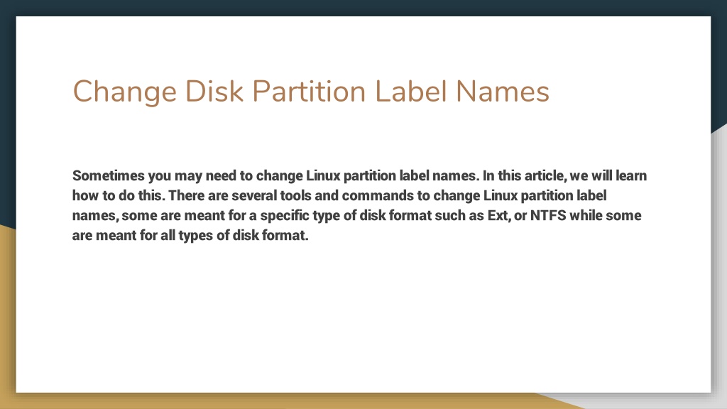 PPT How to Change Linux Partition Label Names PowerPoint Presentation
