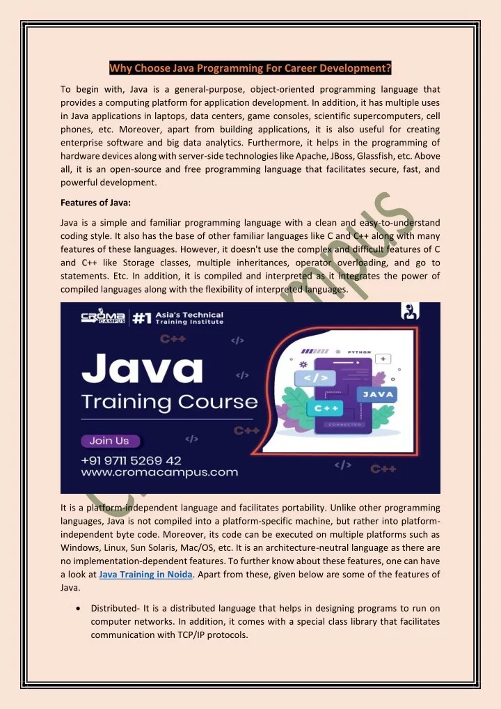 PPT Why Choose Java Programming For Career Development? PowerPoint