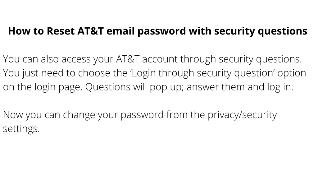 PPT How Do I Reset my ATT Email Password PowerPoint Presentation