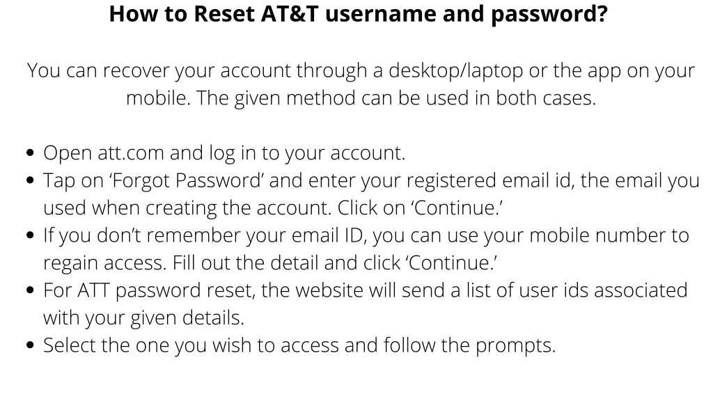 PPT How Do I Reset my ATT Email Password PowerPoint Presentation