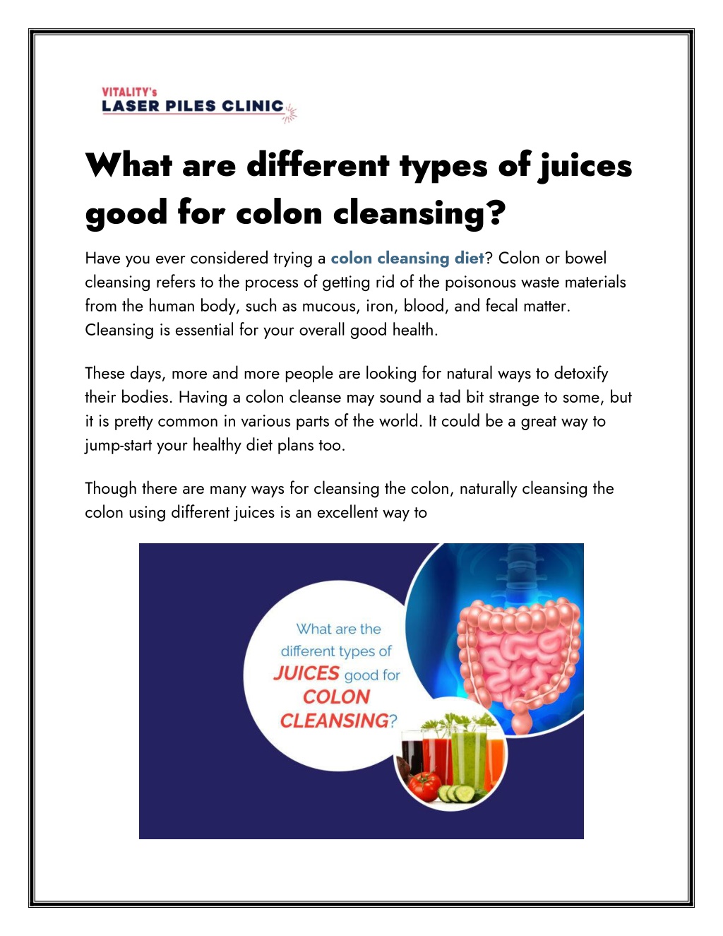 PPT What are different types of juices good for colon cleansing