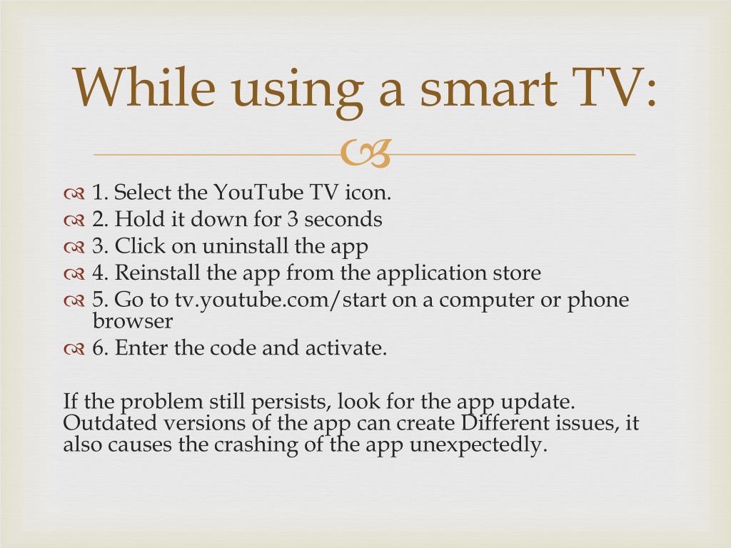 PPT YouTube TV Showing Black Screen on TV PowerPoint Presentation