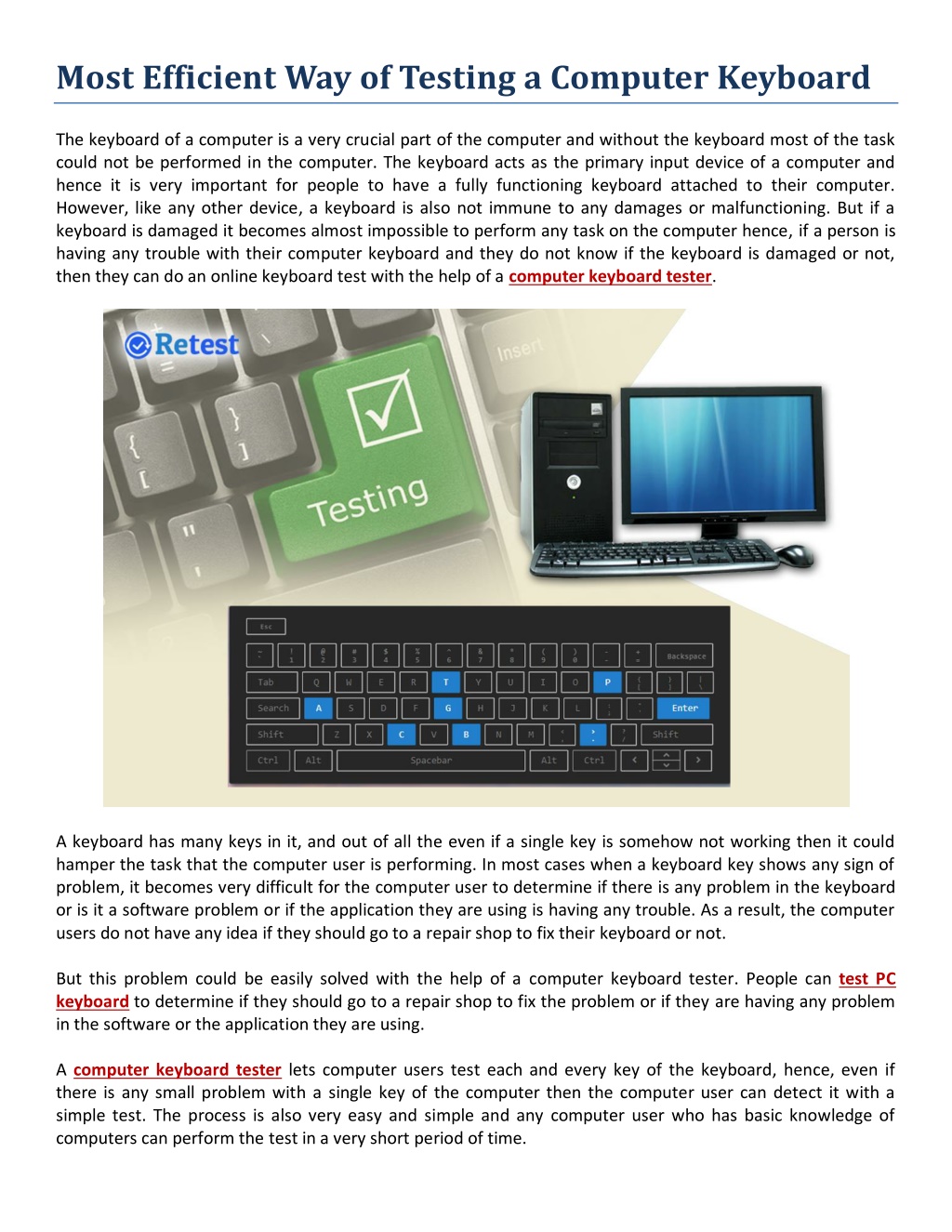 PPT Most Efficient Way of Testing a Computer Keyboard PowerPoint