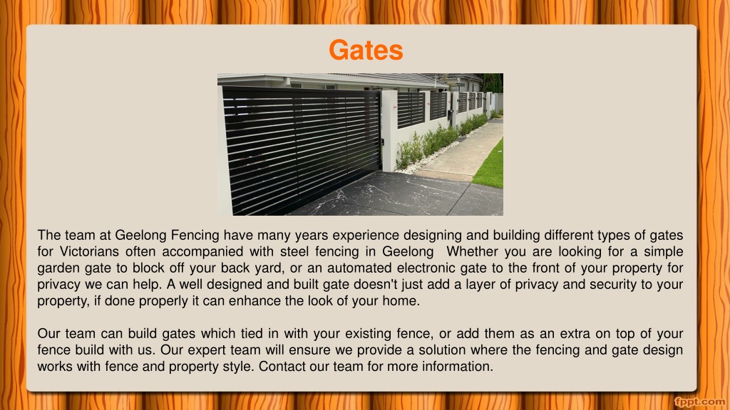 PPT Fencing Materials Geelong PowerPoint Presentation, free download