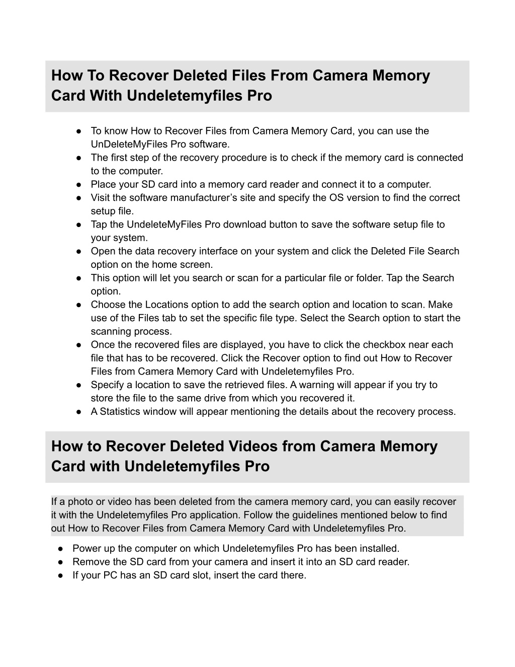 PPT How to Recover Files from Camera Memory Card PowerPoint
