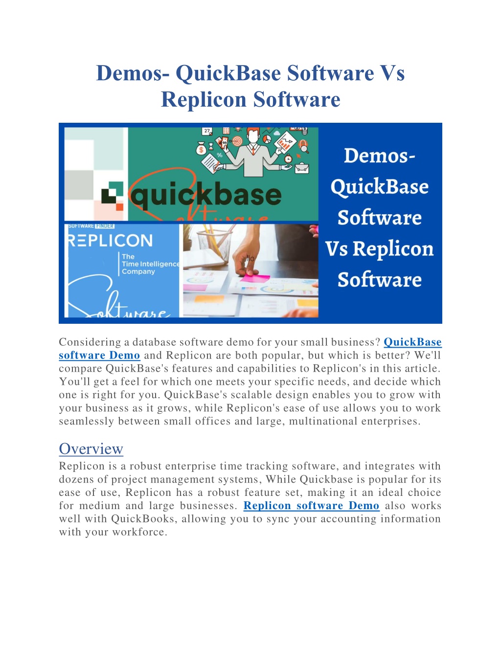 PPT QuickBase Software Demo Vs Replicon Demo PowerPoint Presentation