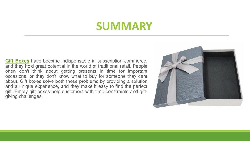 PPT The Different Types of Gift Boxes PowerPoint Presentation, free