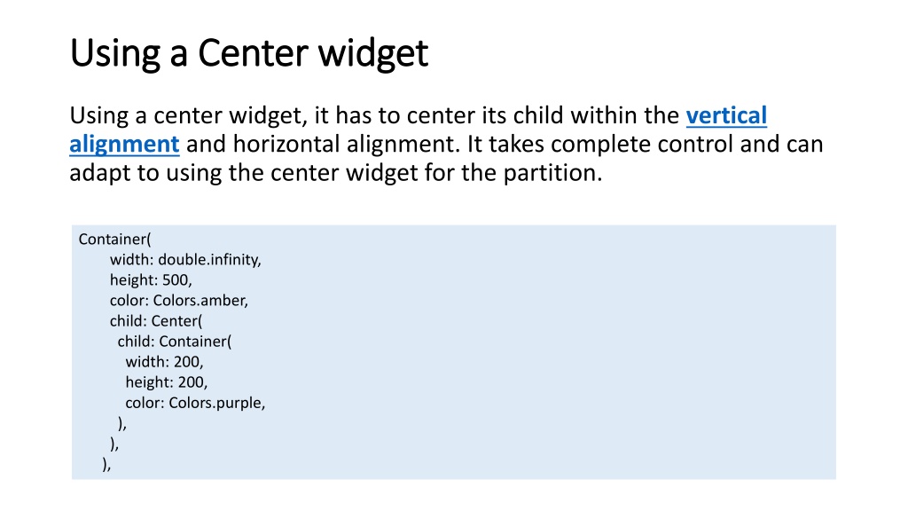 PPT How to Vertically Center a Column in Flutter PowerPoint