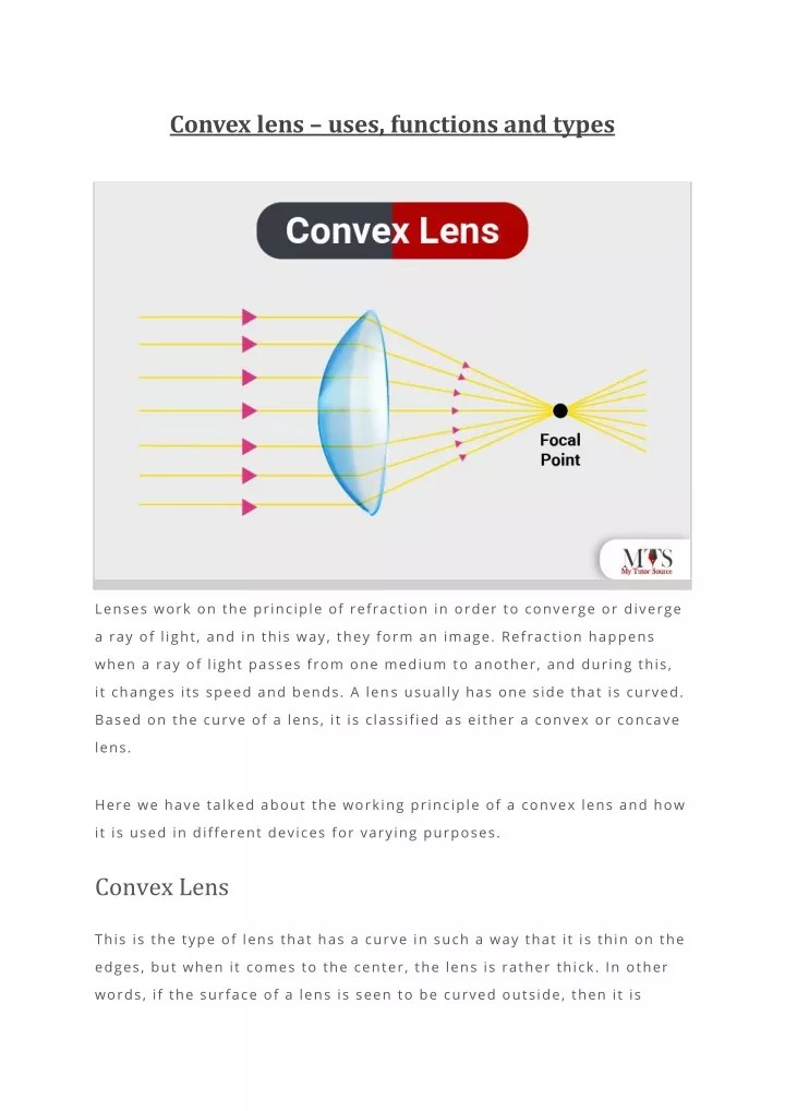 PPT Convex lens uses functions and types PowerPoint Presentation