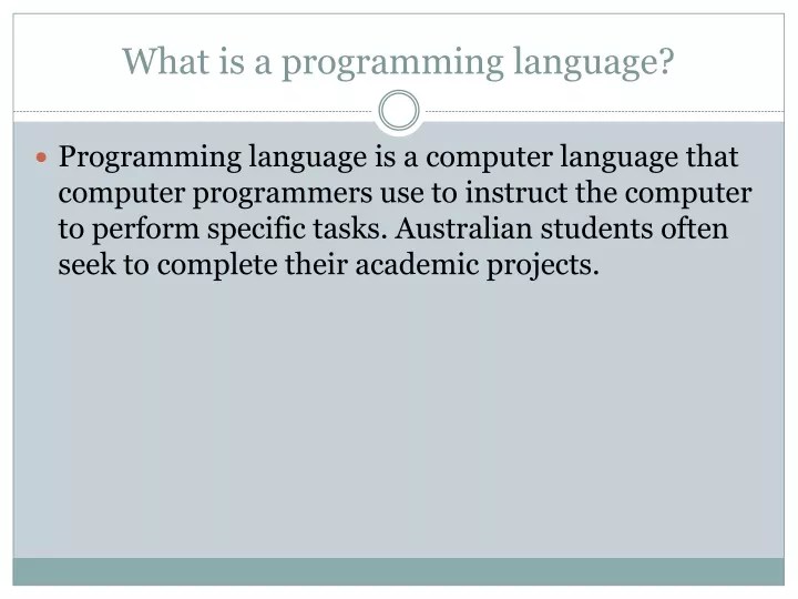 PPT What is a programming language PowerPoint Presentation, free