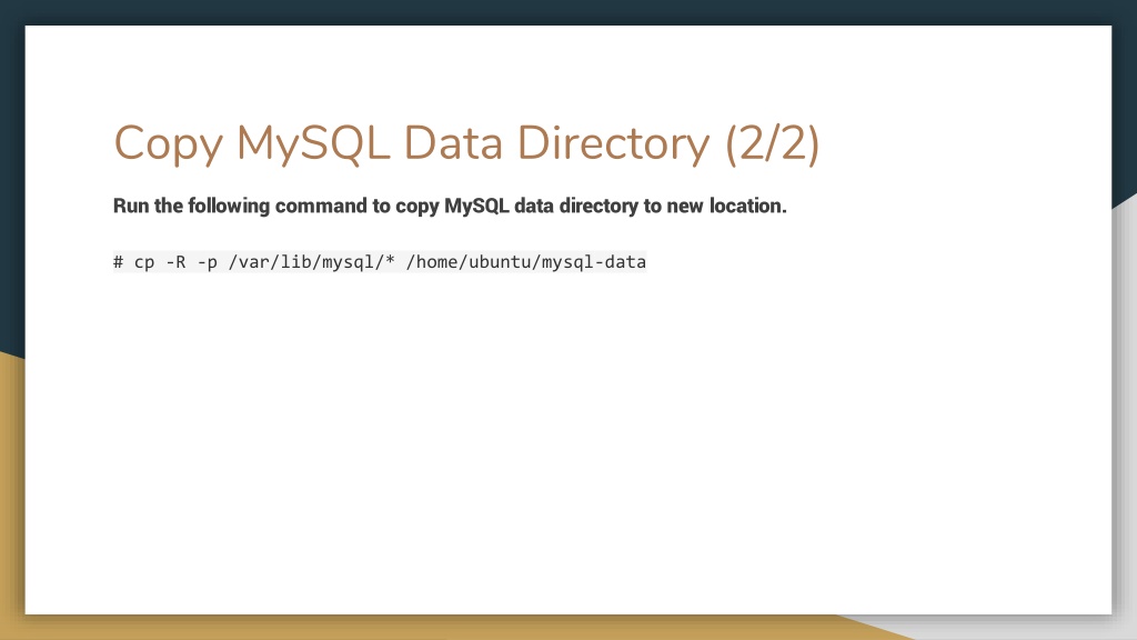 PPT How to Change Default MySQL Data Directory Linux PowerPoint