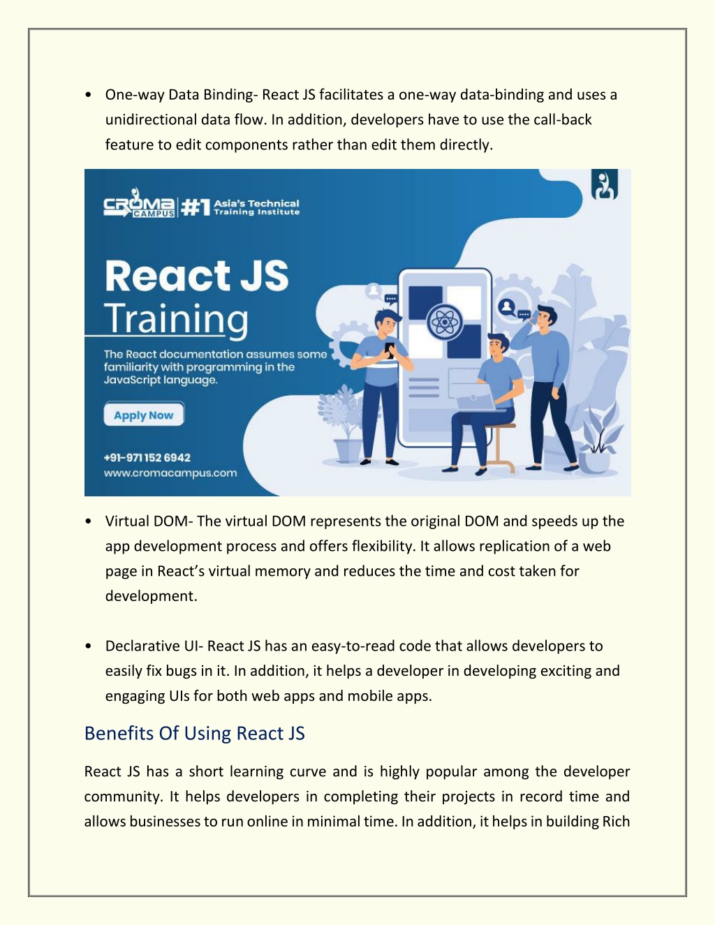 PPT Features and Benefits of Using React JS PowerPoint Presentation