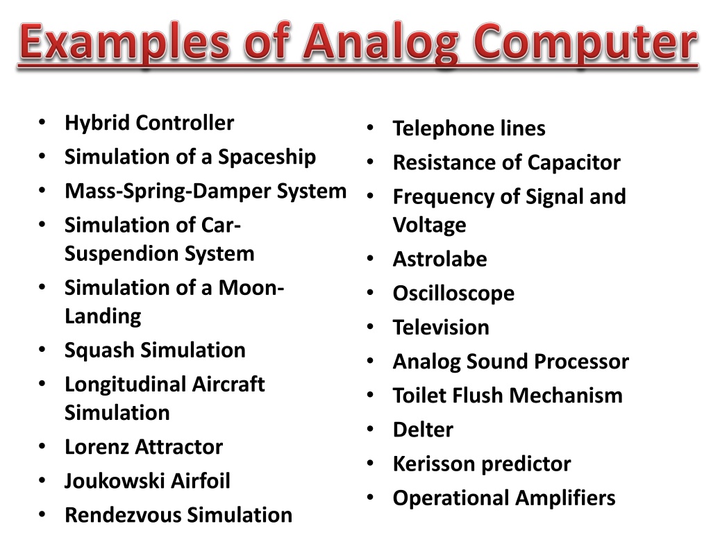 PPT Analog Computer Definition, Examples, Types, Characteristics