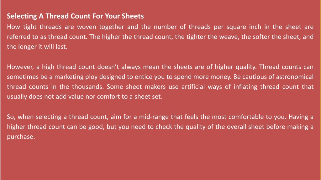PPT The Perfect Guide On Buying And Maintaining Sheet Sets PowerPoint