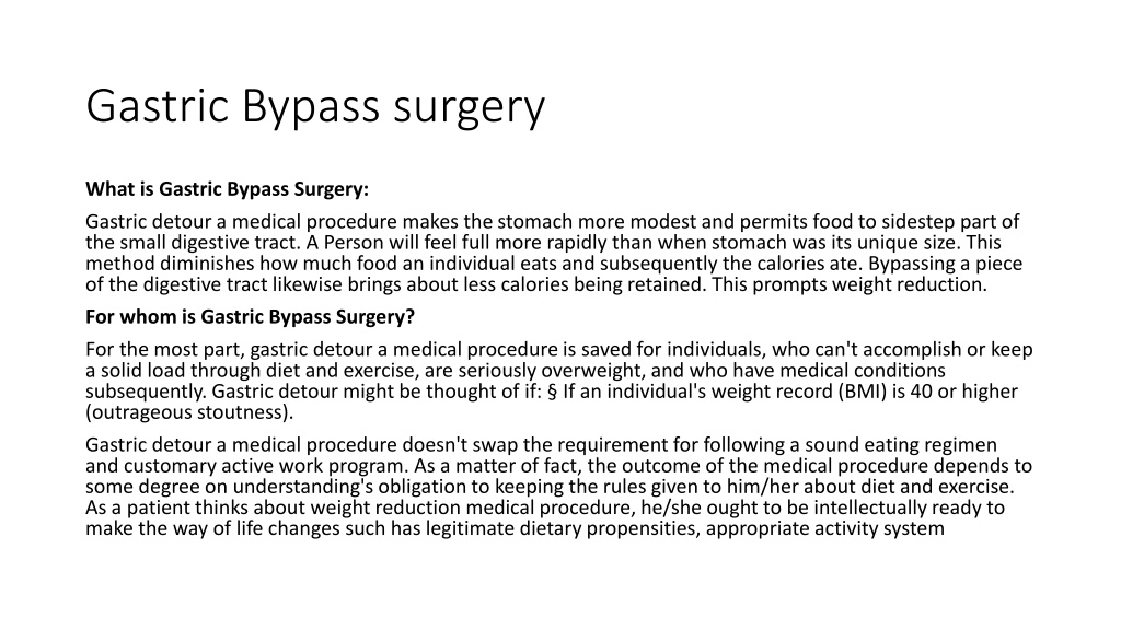 PPT gastric bypass 1 PowerPoint Presentation, free download ID11512157