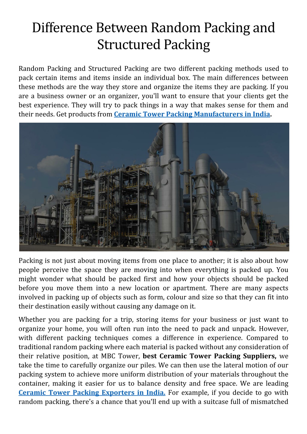 PPT Difference Between Random Packing and Structured Packing