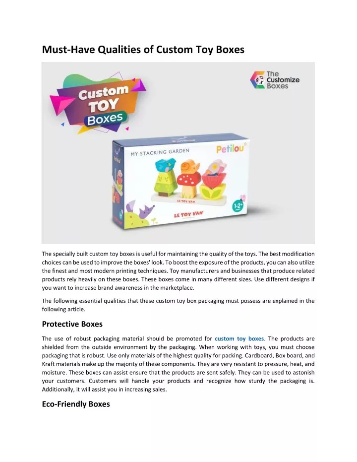 PPT MustHave Qualities of Custom Toy Boxes PowerPoint Presentation, free download ID11558396