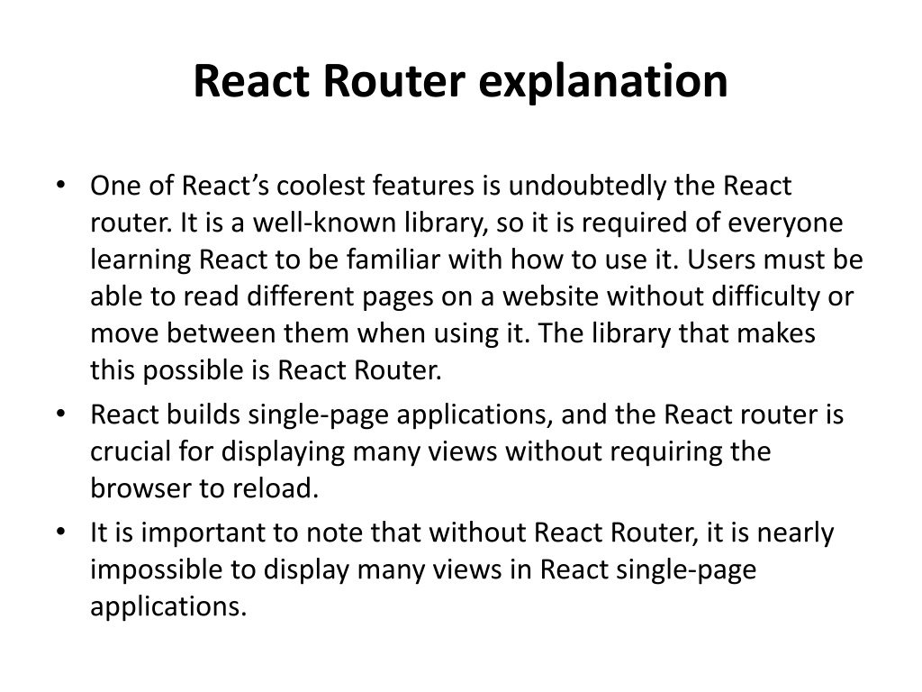 PPT React Router explanation PowerPoint Presentation, free download ID11571874