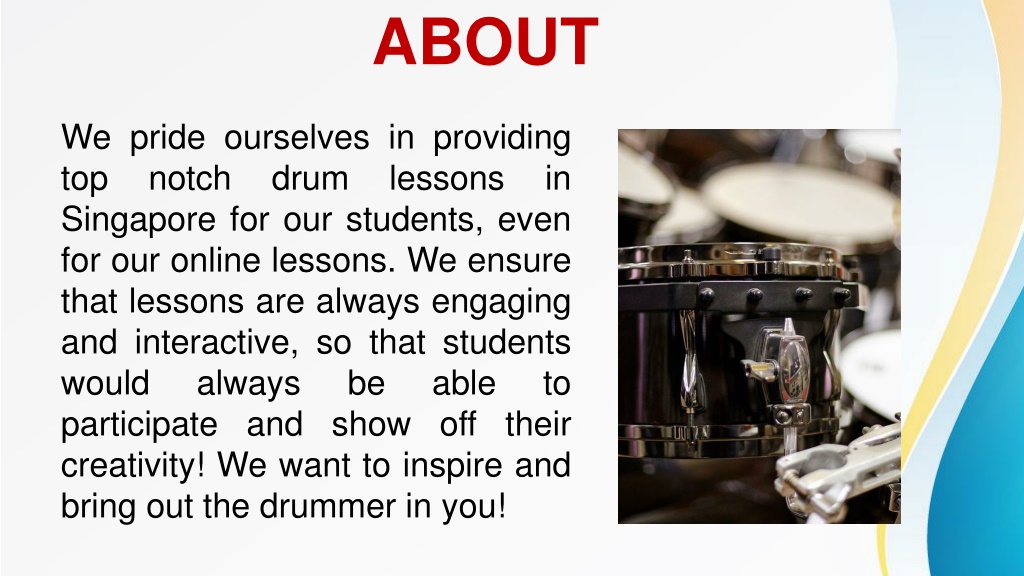 PPT Drum Lessons Singapore PowerPoint