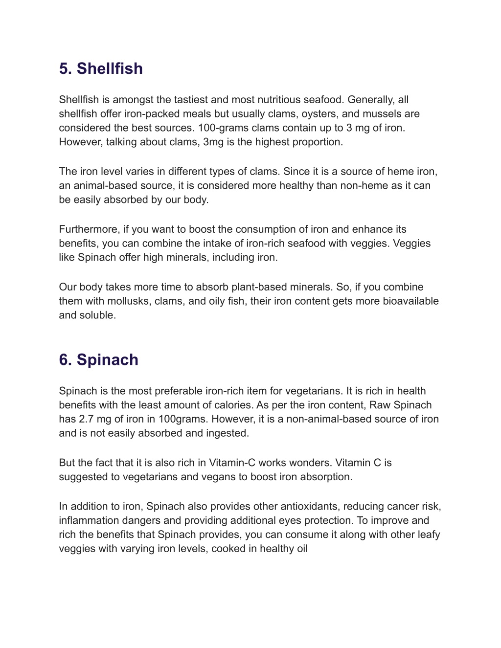 PPT Top IronRich Foods List PowerPoint Presentation, free download