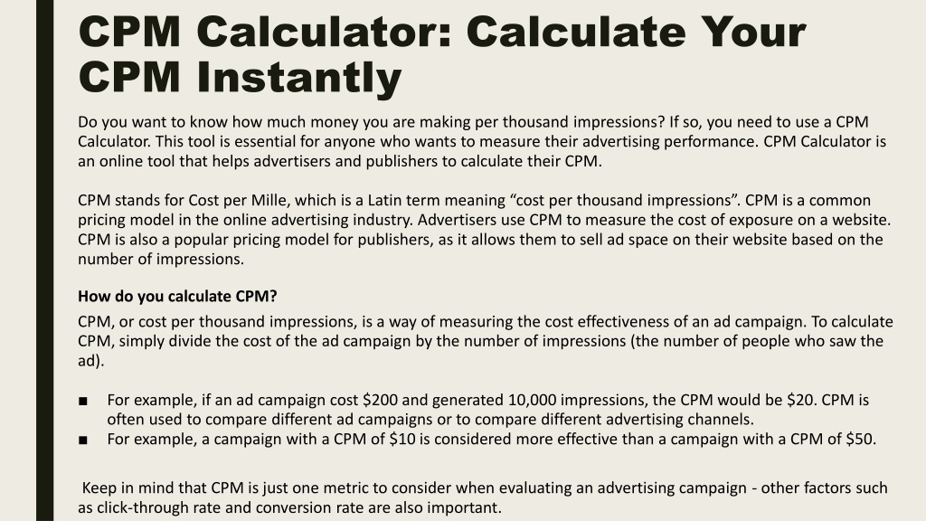 PPT cpm PowerPoint Presentation, free download ID11596978