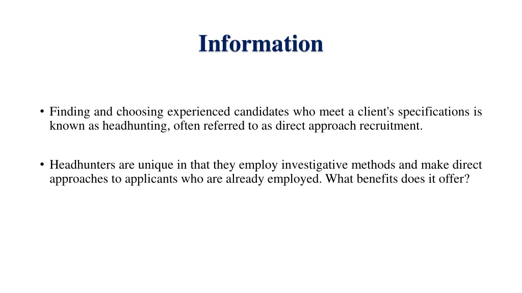 PPT Advantages of headhunting services PowerPoint Presentation, free