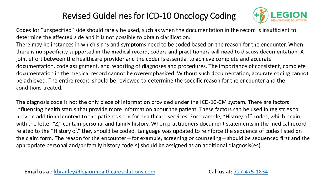 PPT Revised Guidelines for ICD10 Oncology Coding PowerPoint