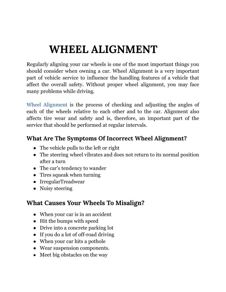 PPT Wheel Alignment PowerPoint Presentation, free download ID11604017