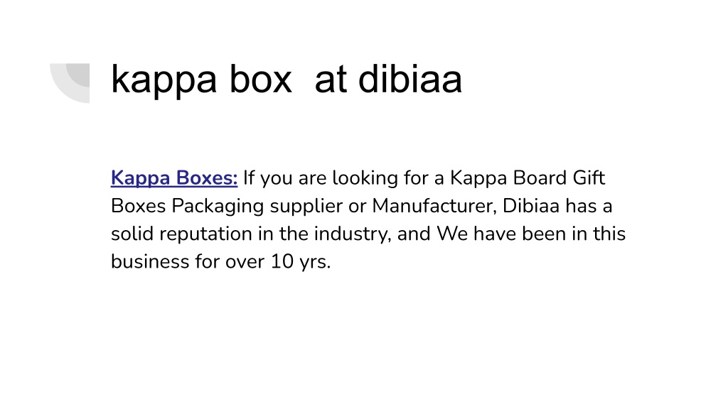 PPT kappa box PowerPoint Presentation, free download ID11610097